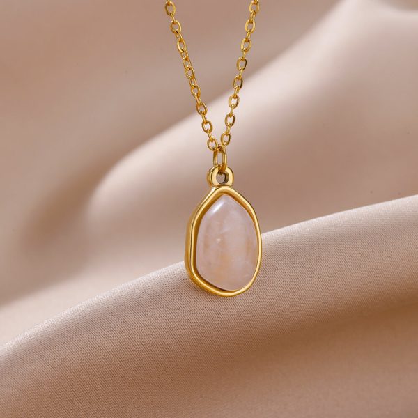 Irregular Geometric Green Pendant Necklace Clavicle Chain Female - Image 7