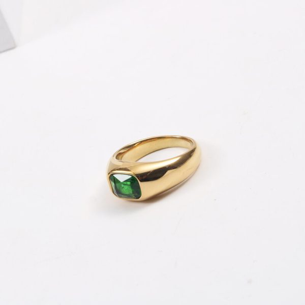 Fashion And Popular Green Zircon Ring - Image 2