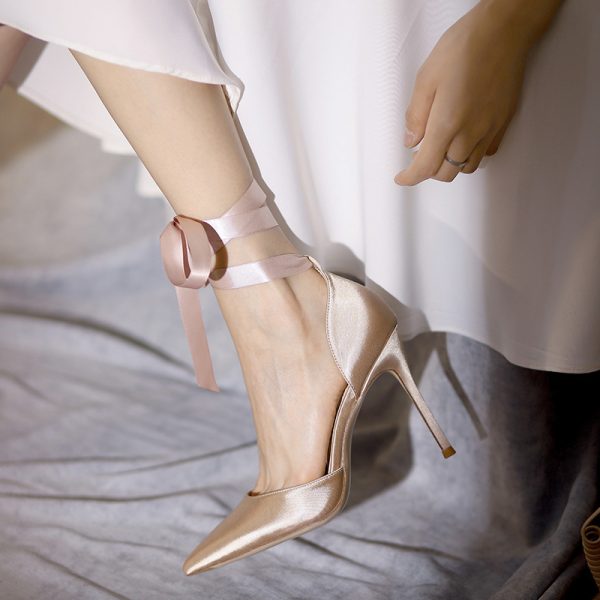 Women's Stiletto Pointed Toe Strappy High Heels - Image 6