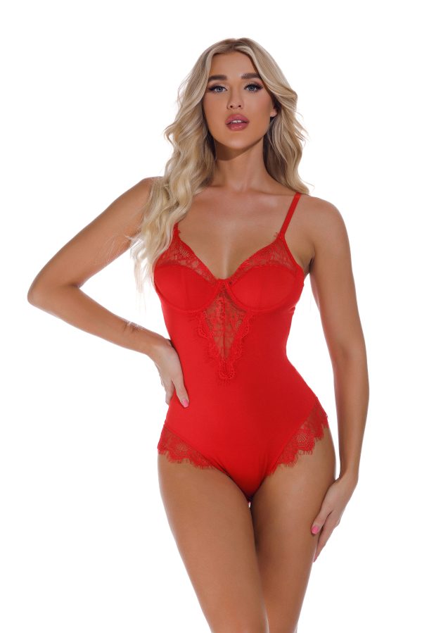 Sexy Lingerie Lace Sheer Lingerie Open Back Bodysuit Lingerie - Image 2
