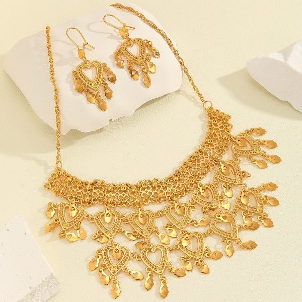 Heart-shaped Necklace Earrings Bridal Jewelry Suit Love - Image 5