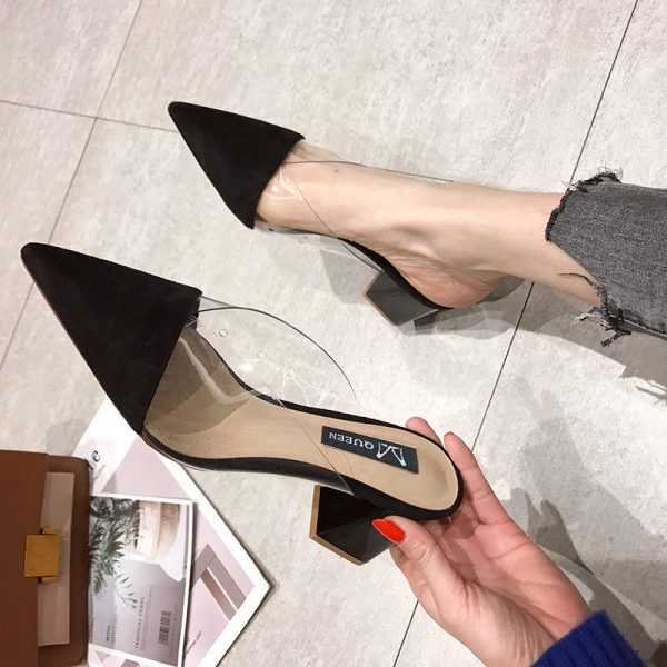 Thick-heel Baotou sandals and Muller slippers - Image 5