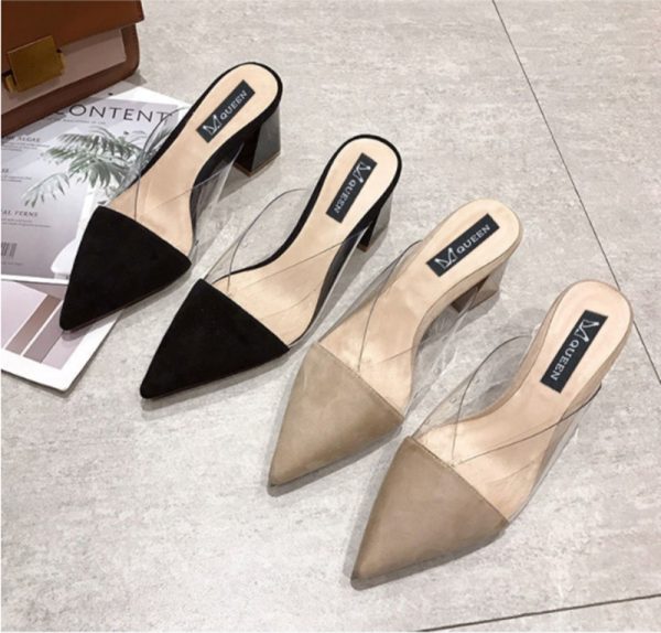Thick-heel Baotou sandals and Muller slippers - Image 4