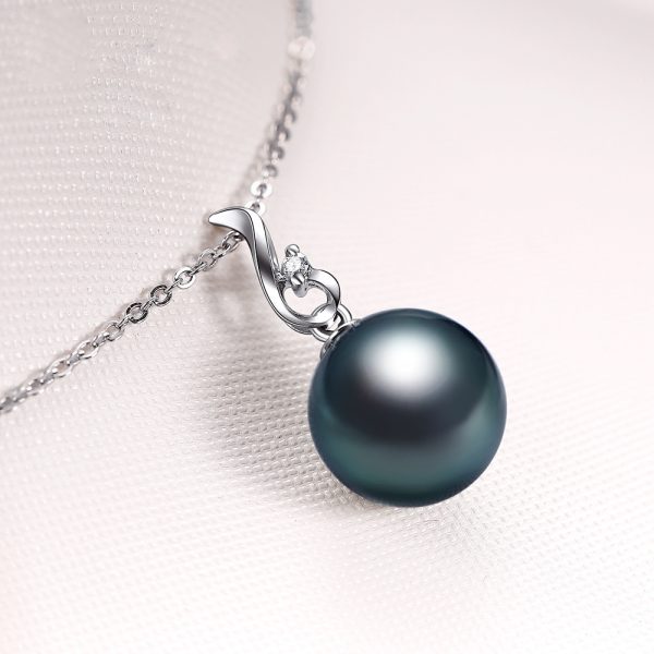 Simple Elegant Artificial Natural Tahitian Sea Black Pearl Pendant - Image 4