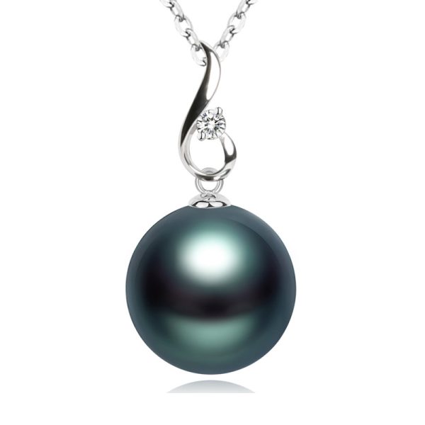 Simple Elegant Artificial Natural Tahitian Sea Black Pearl Pendant - Image 5