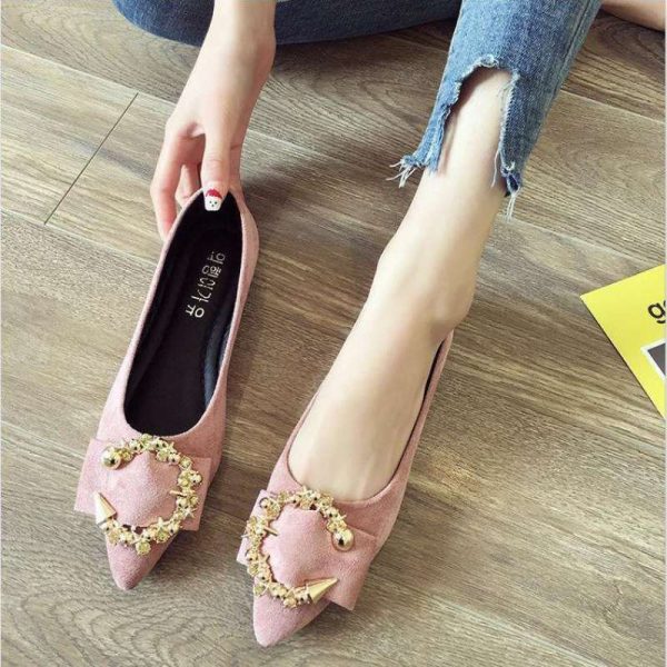 Shallow Mouth Tip Flats For Women Soft Lazy A Pedal Shoes Flat Shoes Women Shoes Woman - Image 2