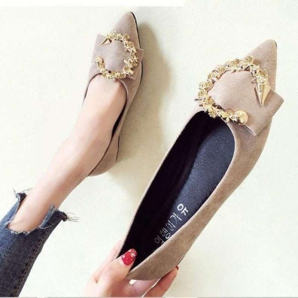 Shallow Mouth Tip Flats For Women Soft Lazy A Pedal Shoes Flat Shoes Women Shoes Woman - Image 5