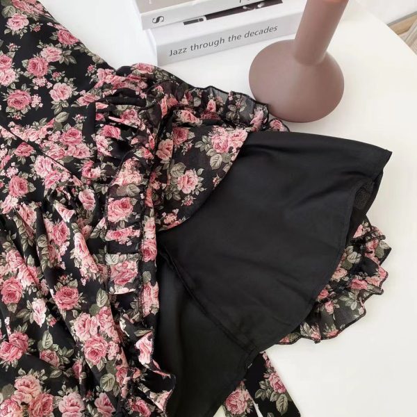 Spicy World Rich Flowers Summer Women's New Floral Bow Sling Dress - Image 2
