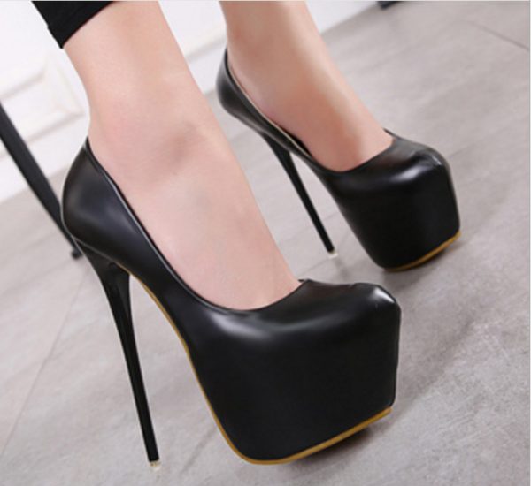 Spring Autumn Sexy Wedding Fetish Round Toe Woman Pumps Platform Very High Heel Pumps - Image 4
