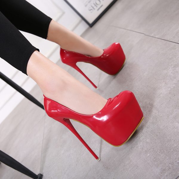 Spring Autumn Sexy Wedding Fetish Round Toe Woman Pumps Platform Very High Heel Pumps - Image 3