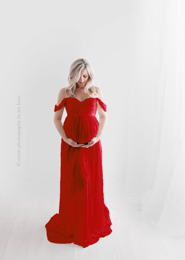 Maternity Photo Dress Front  Mopping Foor Long Skirt Dress - Image 8