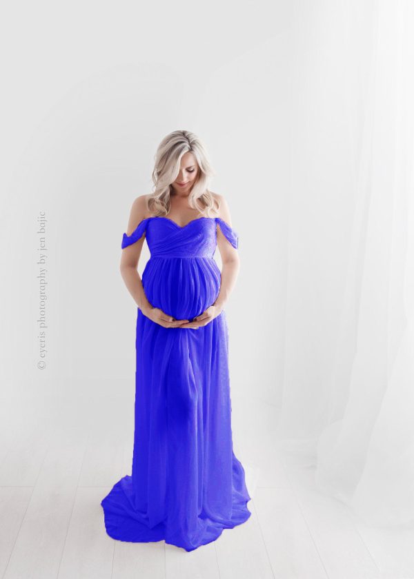 Maternity Photo Dress Front  Mopping Foor Long Skirt Dress - Image 7