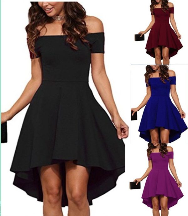 One Shoulder Short Sleeve And Large Swallowtail Skirt - Image 6