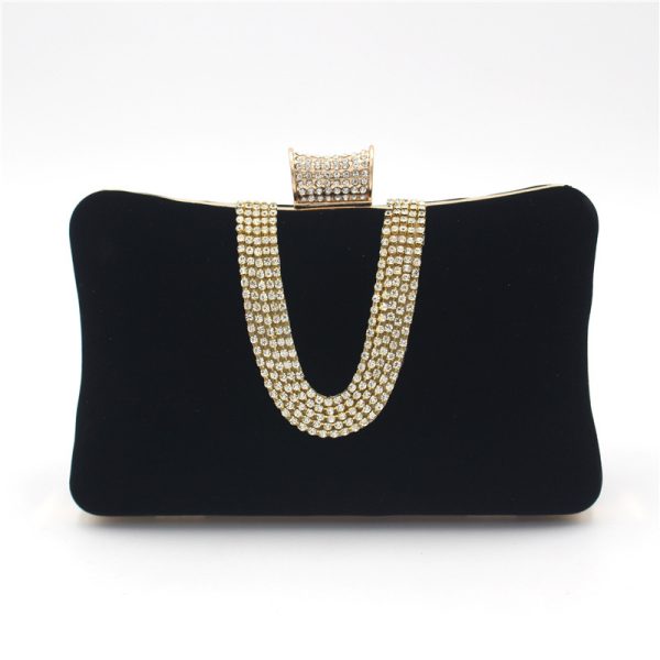 Suede European And American Food Bag U-shaped Diamond - Image 8