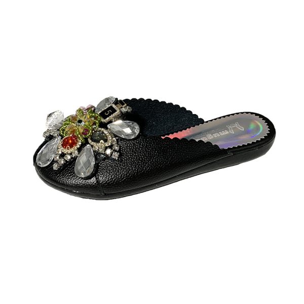 Fashion Women's Pearl Rhinestone Toe Half Slippers - Image 2