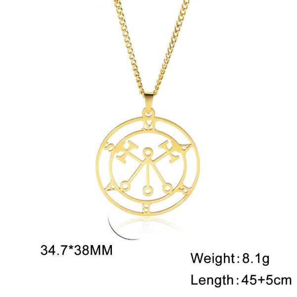 Personalized All-match Cutting Three-ring Special Symbol Five-pointed Star Necklace - Image 6