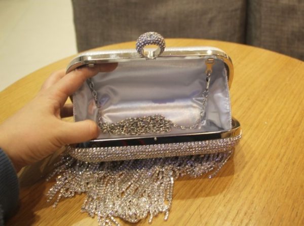 new shiny diamond ladies fringed hand bag bag bag bag night party party bride Xiekua package - Image 2