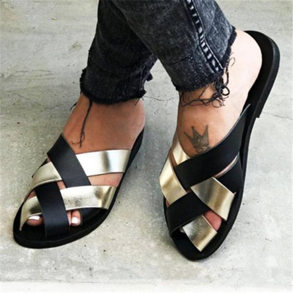Colorblock woven slippers - Image 4