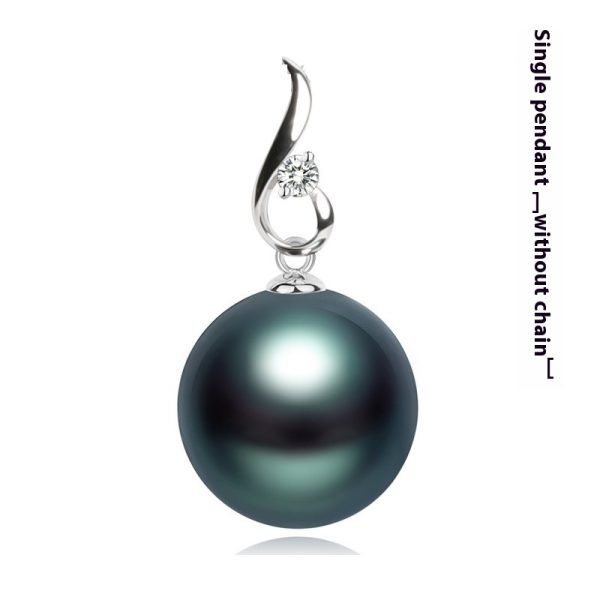 Simple Elegant Artificial Natural Tahitian Sea Black Pearl Pendant - Image 2