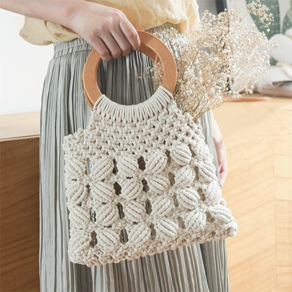 Fashion cotton rope straw women bags - Image 5