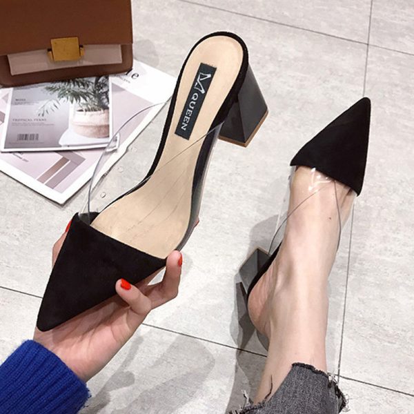 Thick-heel Baotou sandals and Muller slippers - Image 2