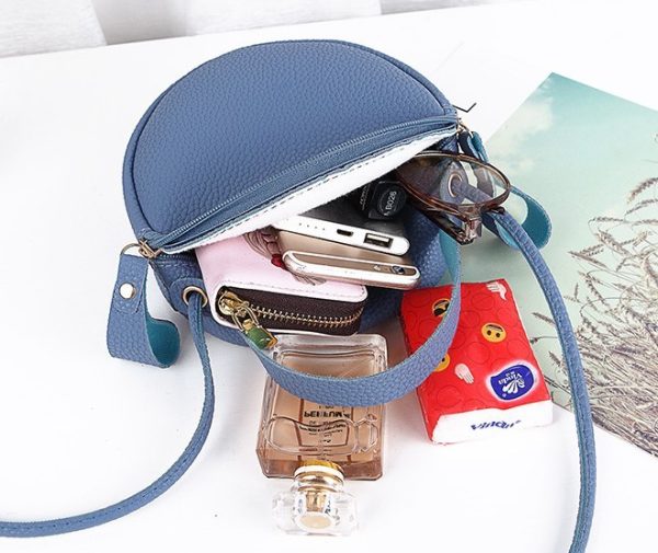 Circular Design Fashion Women Shoulder Bag Leather Women's Crossbody Messenger Bags Ladies Purse Female Round Handbag - Image 2