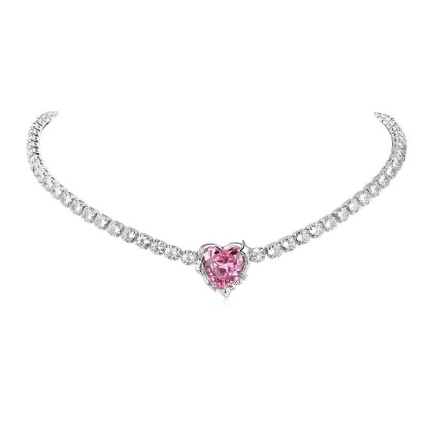 Women's Graceful And Fashionable Geometric Heart-shaped Zircon Necklace - Image 8