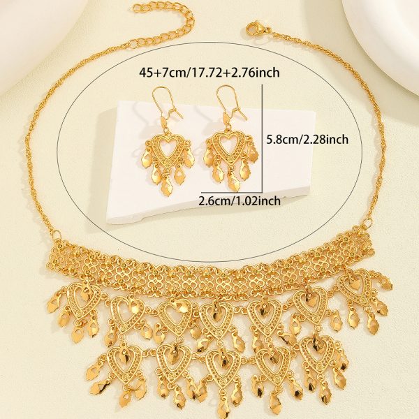 Heart-shaped Necklace Earrings Bridal Jewelry Suit Love - Image 4