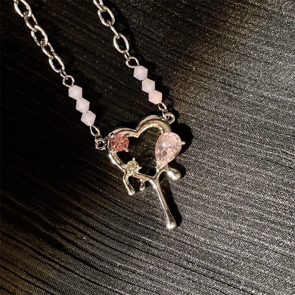 Water Drop Liquefied Metal Zircon Necklace - Image 3