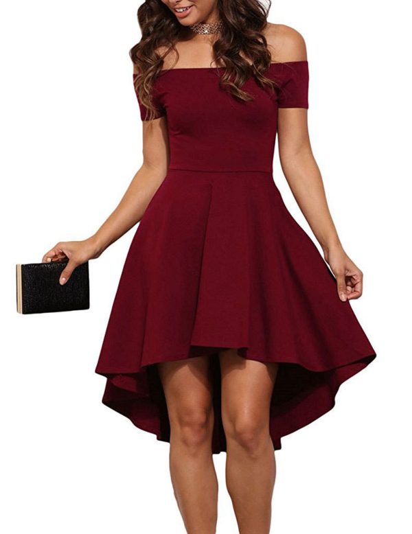 One Shoulder Short Sleeve And Large Swallowtail Skirt - Image 2