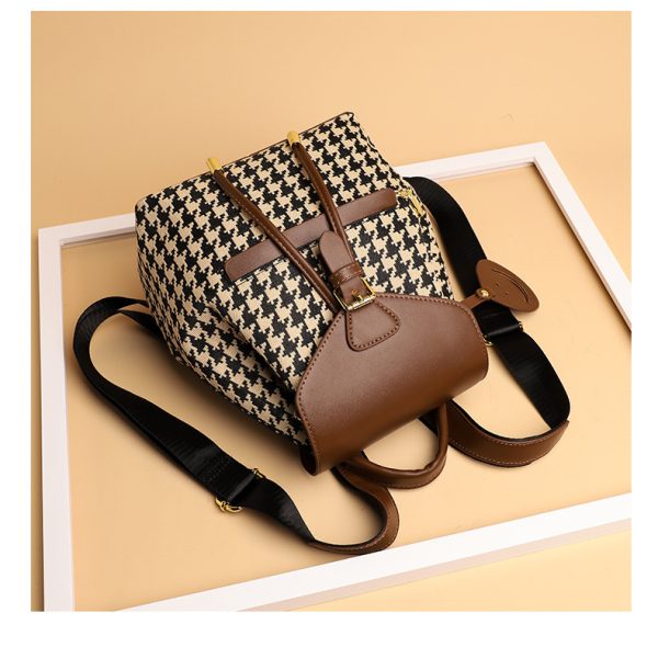 Houndstooth Backpack Women High Capacity Travel Bags Girls - Image 6