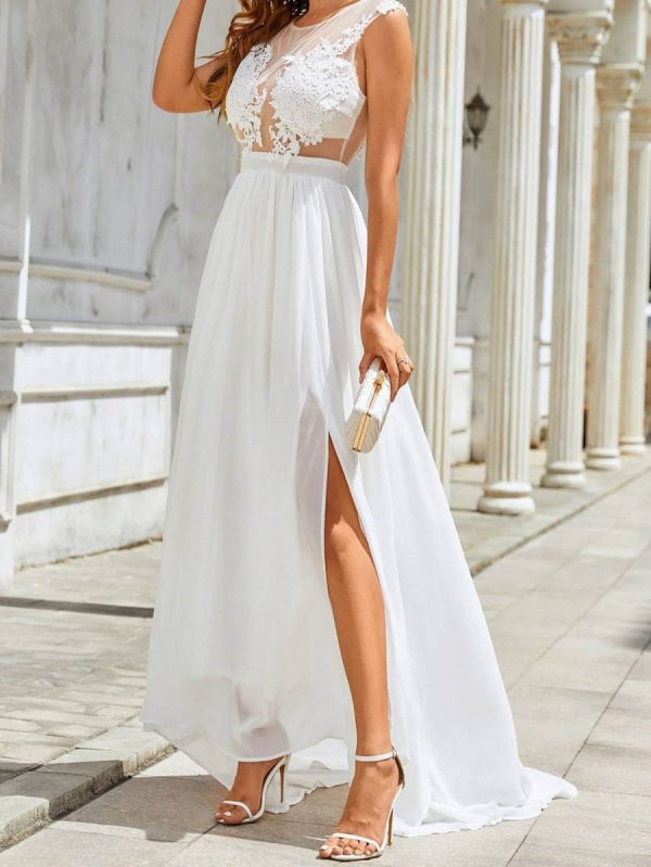 Chiffon Lace Trailing Wedding Large Swing Dress - Image 7