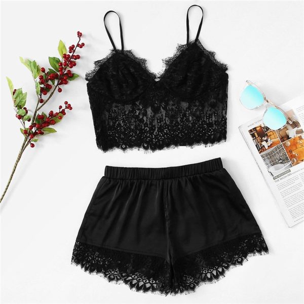 Sexy lingerie sexy women's split lace lingerie sexy suit - Image 4