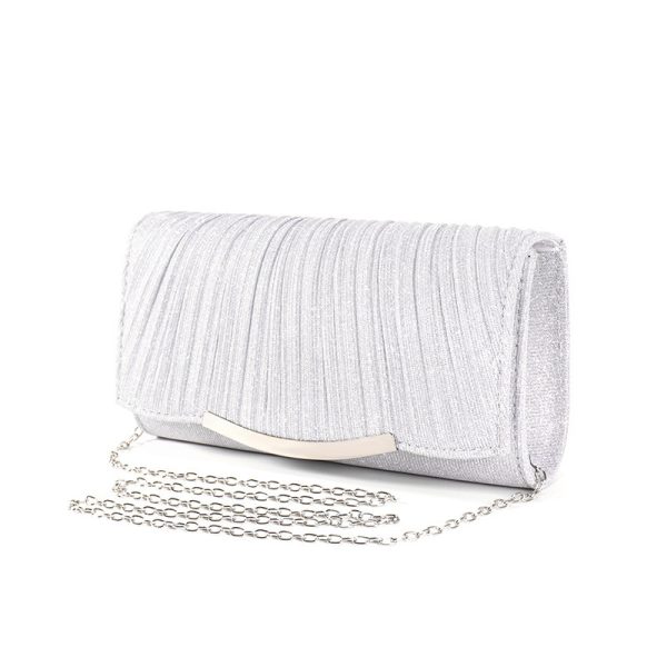 Ladies Dinner Bag Solid Color Flap Chain Crossbody Bag - Image 3