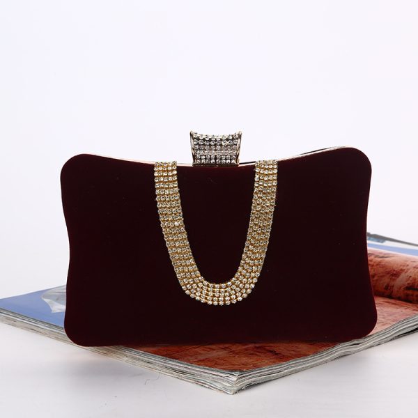 Suede European And American Food Bag U-shaped Diamond - Image 10
