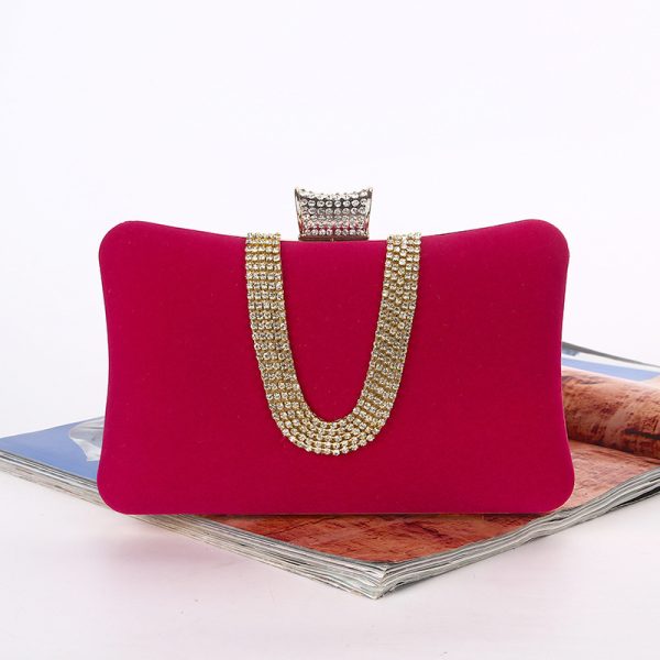 Suede European And American Food Bag U-shaped Diamond - Image 6