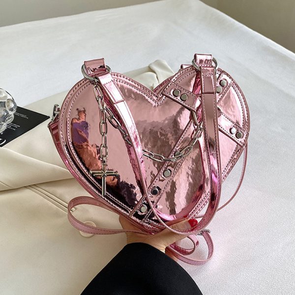 Chain Heart-shaped Bags Large Capacity Love Shoulder Bag For Women Valentine's Day - Image 8