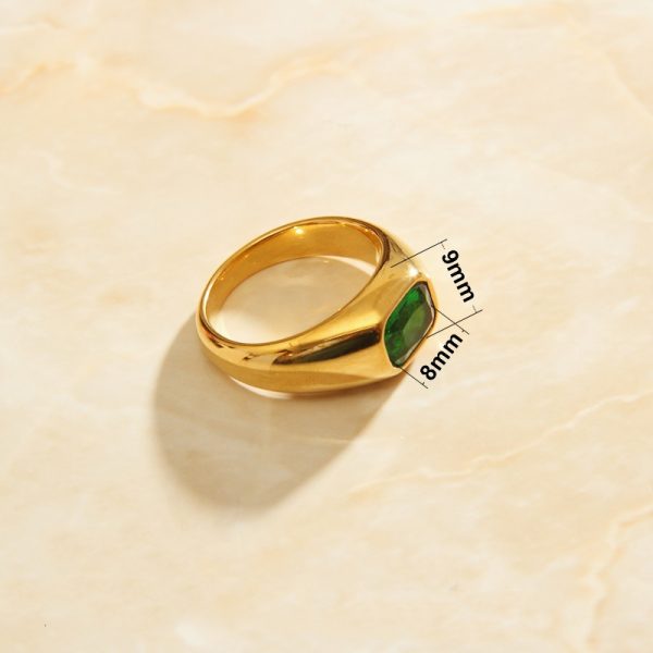 Fashion And Popular Green Zircon Ring - Image 4