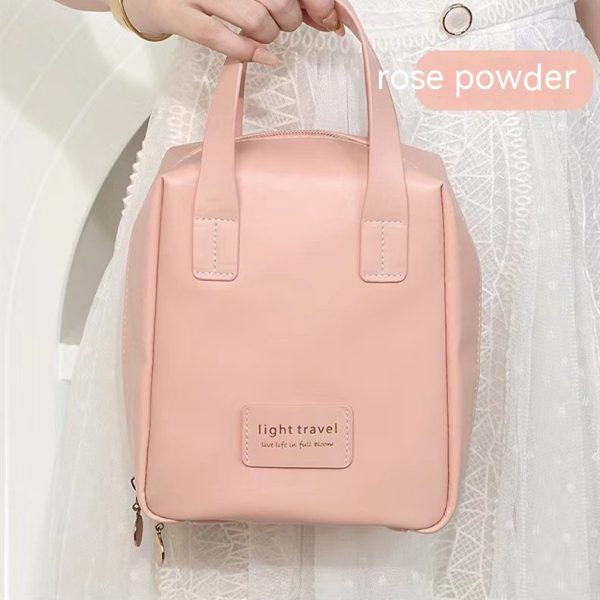 Shell Shape PU Leather Cosmetic Bag Waterproof Letter Makeup Pouch Bag Multifunction Carry-on Makeup Tote Travel Wash Bags - Image 9