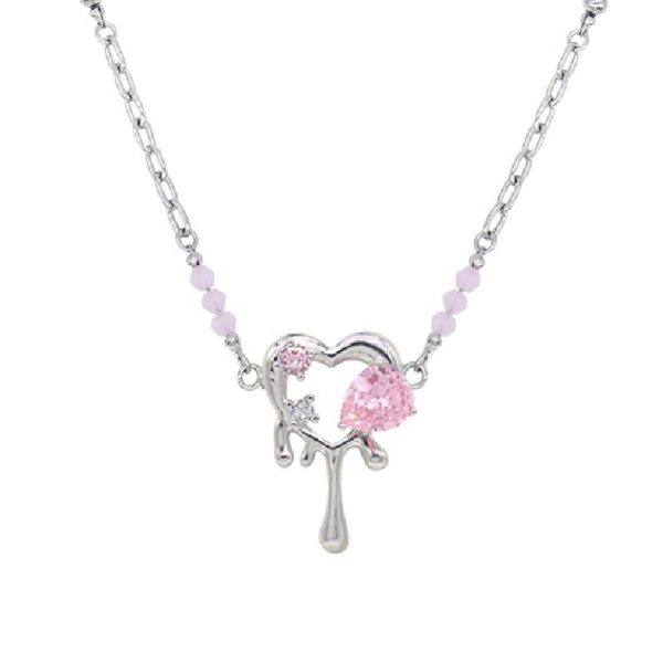 Water Drop Liquefied Metal Zircon Necklace - Image 2