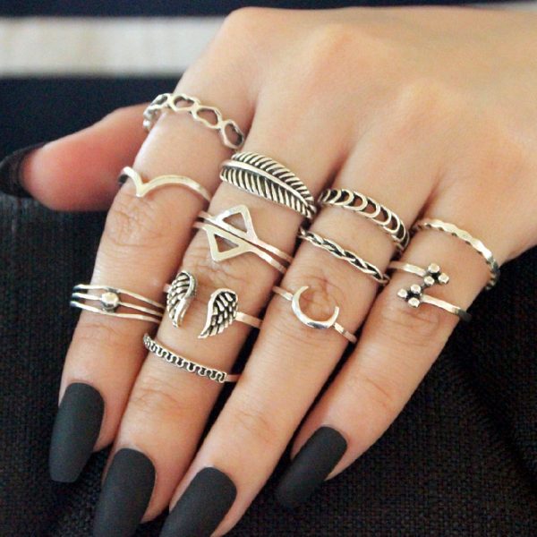 Women's Vintage Water Drop Diamond Ring Suit - Image 3