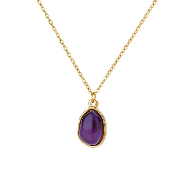Irregular Geometric Green Pendant Necklace Clavicle Chain Female - Image 6