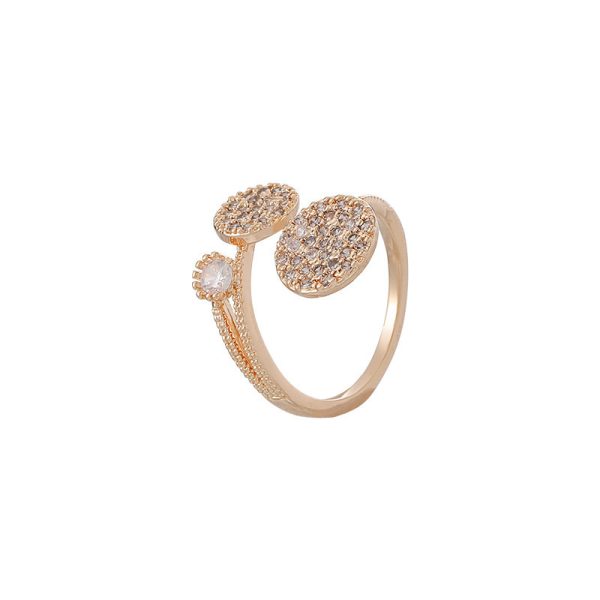 Rhinestone Round Decor Cuff Ring - Image 5