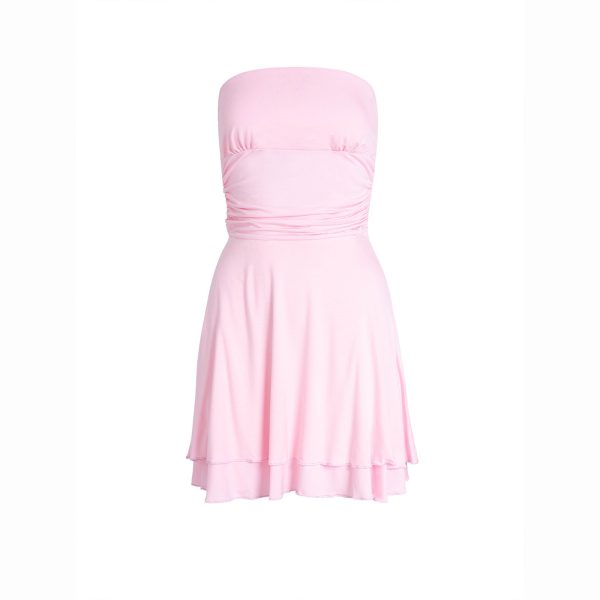 Y2K Tube-top Short Dress Summer Sexy Pleated Tight Dresses For Womens Clothing - Image 5