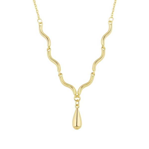 Irregular Corrugated Water Drop Necklace For Women - Image 5