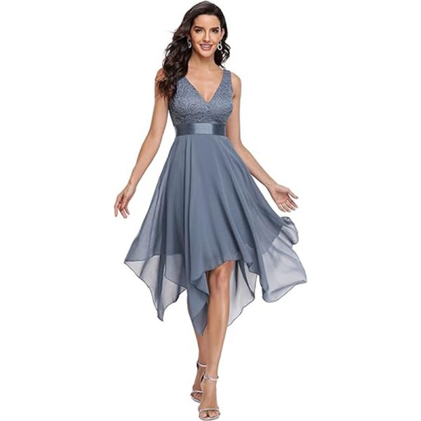 Women's Lace Chiffon Cocktail Ball Gown - Image 3