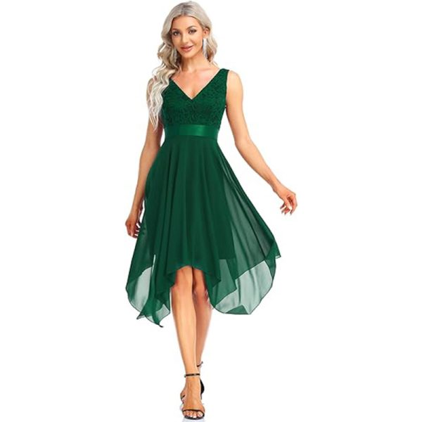 Women's Lace Chiffon Cocktail Ball Gown - Image 6