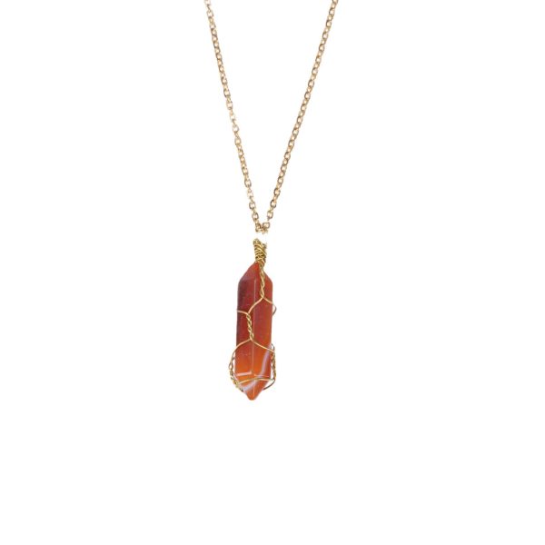Women's Exquisite Copper Wire Winding Natural Stone Crystal Pendant Necklace - Image 4