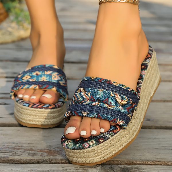 Rope Bottom Sponge Cake Slipper Female Plus Size - Image 3