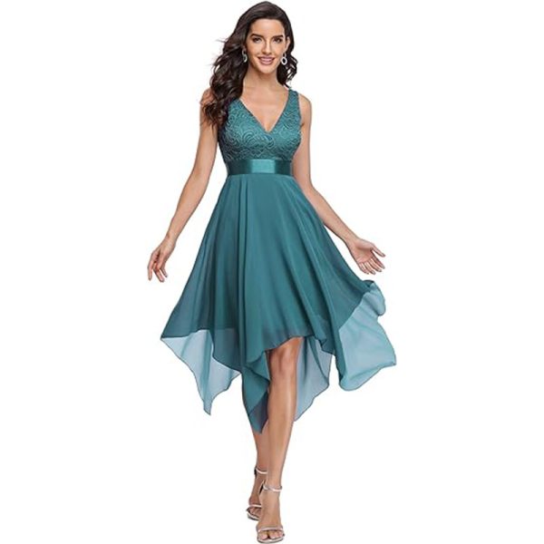 Women's Lace Chiffon Cocktail Ball Gown - Image 5